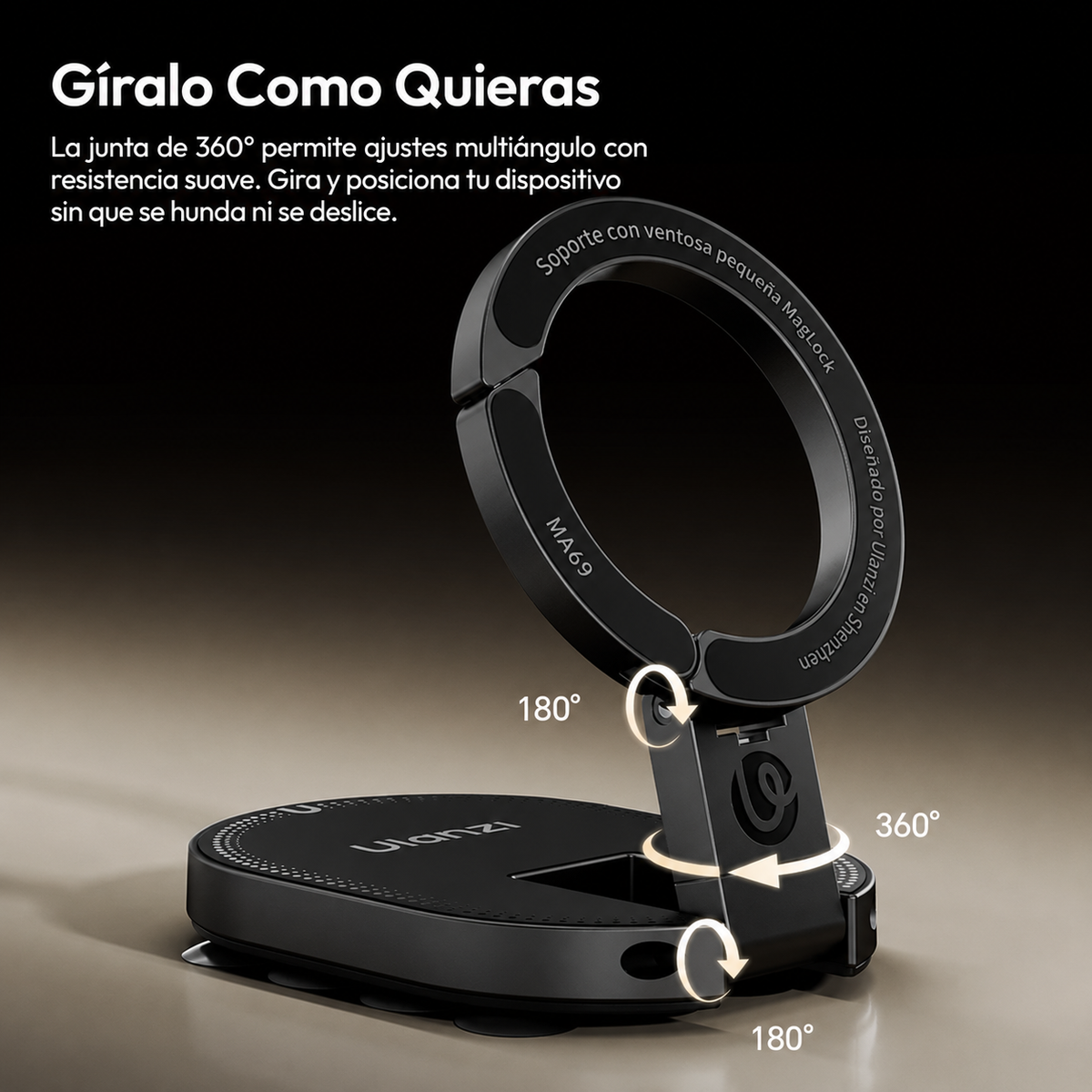 MagHold™ 360 — Soporte Magnético de Ventosa